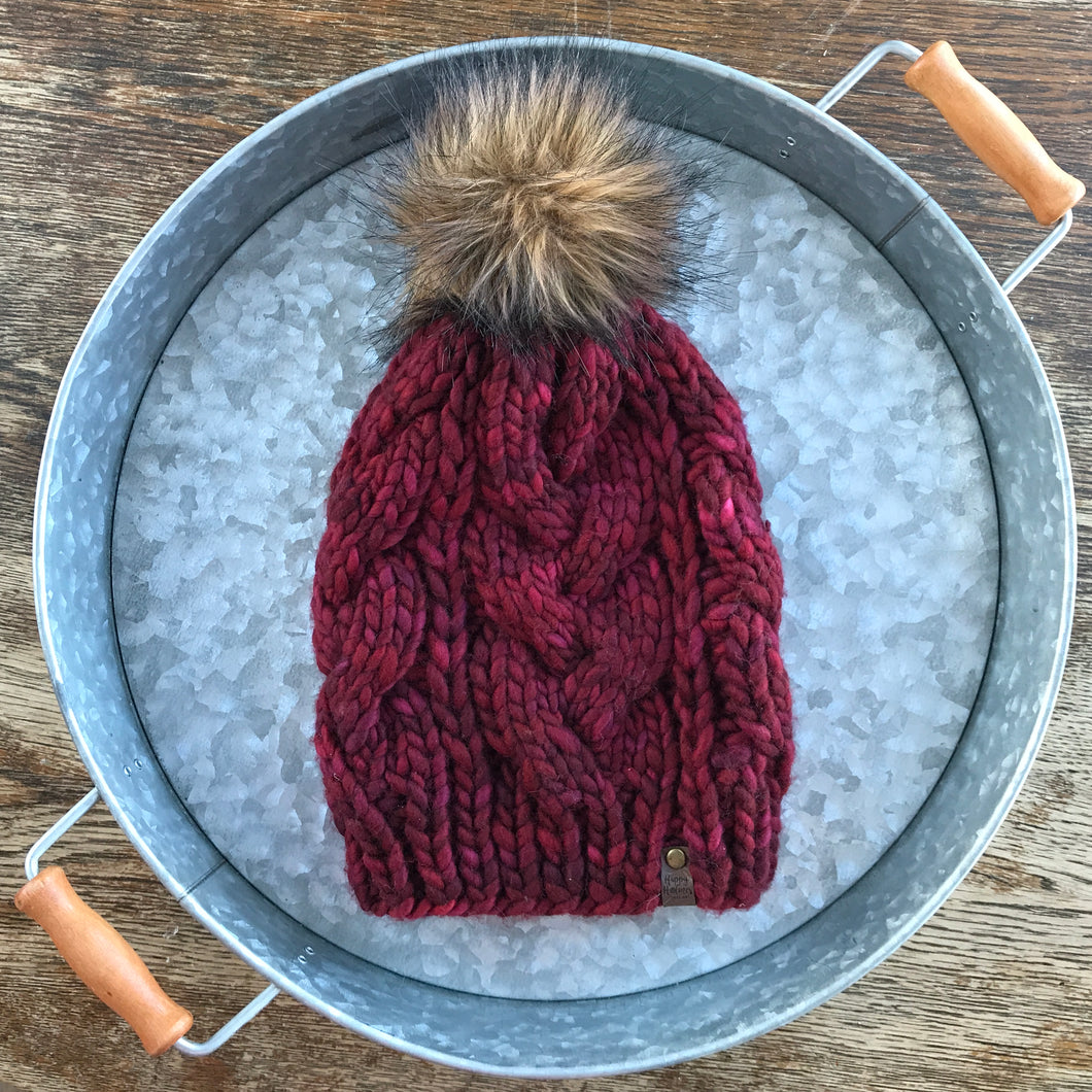 Adult Merino Delta Cable Beanie 27