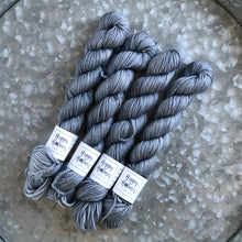 Load image into Gallery viewer, Storm Grey Mini Skein 80/20 sock