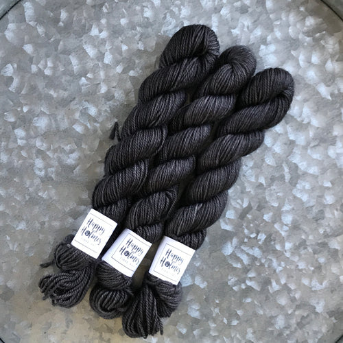Black Mini Skein 80/20 sock