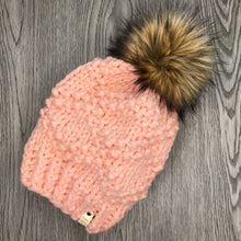 Load image into Gallery viewer, Etta Kids Hat  pale peach and Brown pom   EA10