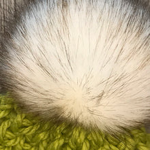 Load image into Gallery viewer, Braided Hearts Beanie - Adult Leaf with White Pom Pom  HS1