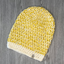 Load image into Gallery viewer, Slouchy Beanie - Adult cream / yellow  CR4