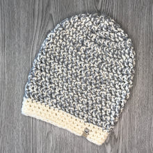 Load image into Gallery viewer, Slouchy Beanie - Adult cream / grey  CR2