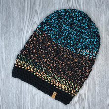 Load image into Gallery viewer, Slouchy Beanie - Adult black and neon CR3