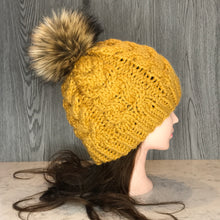 Load image into Gallery viewer, Cable Beanie - Mustard Adult CB5