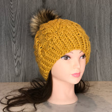 Load image into Gallery viewer, Cable Beanie - Mustard Adult CB5