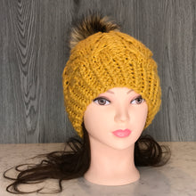 Load image into Gallery viewer, Cable Beanie - Mustard Adult CB5
