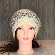 Load image into Gallery viewer, Slouchy Beanie - Adult cream / grey  CR2