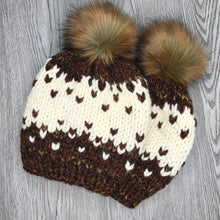 Load image into Gallery viewer, Winterfell Beanie - Adult autumn mix  / Cream  w  pom  WF13