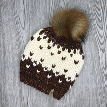 Load image into Gallery viewer, Winterfell Beanie - Adult autumn mix  / Cream  w  pom  WF13