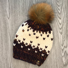 Load image into Gallery viewer, Winterfell Beanie - Adult Harvest / cream  w  auburn pom WF1
